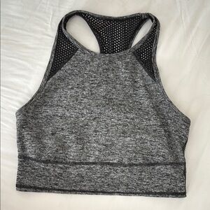 Gray Crop Sports Bra